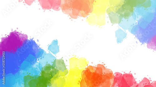 Watercolor Paint rainbow Background, Header or Banner. Watercolor LGBT. Tolerance day card Pride template. Vector illustration. Creative design in EPS10 vector illustration.