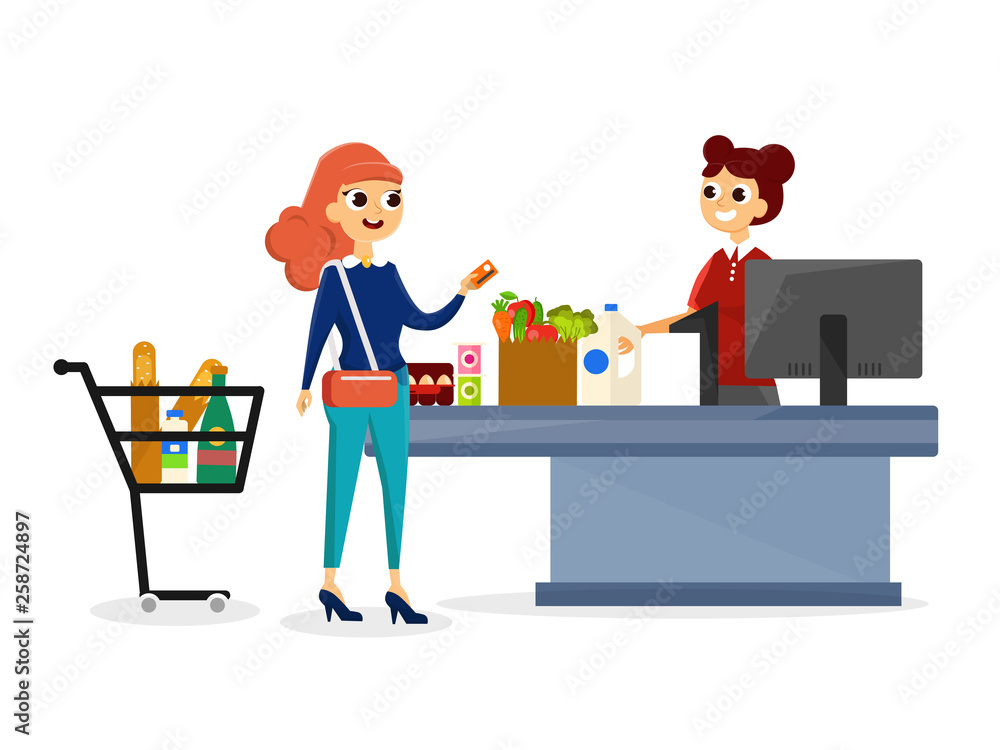 Woman shopping illustration Woman shopping illustration
