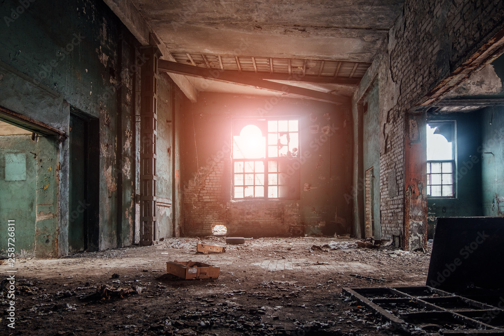Abandoned industrial building interior Abandoned industrial building interior