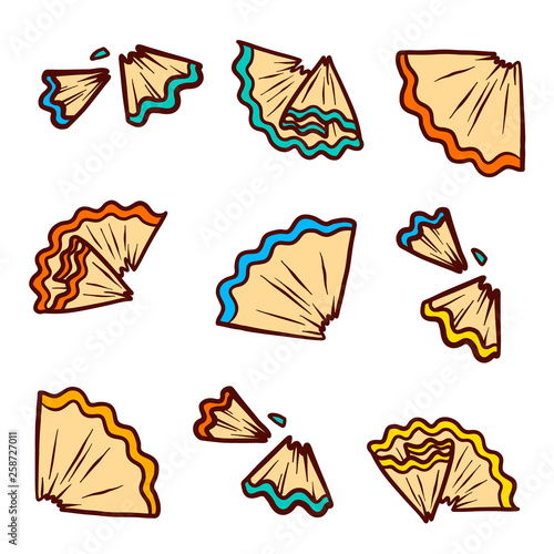 Hand Drawn pencil shavings icon. Doodle illustration of vector icon for web design isolated on white background