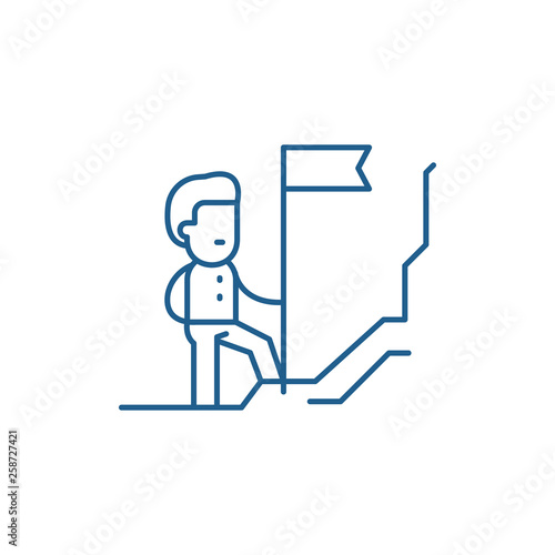 Discoverer line concept icon. Discoverer flat  vector website sign, outline symbol, illustration.