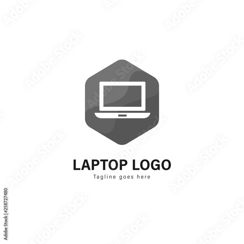 Laptop template design. Laptop logo with modern frame vector design