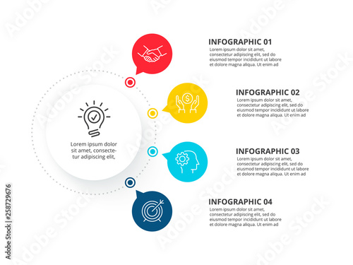 Circle infographic with 4 options. Structure chart.