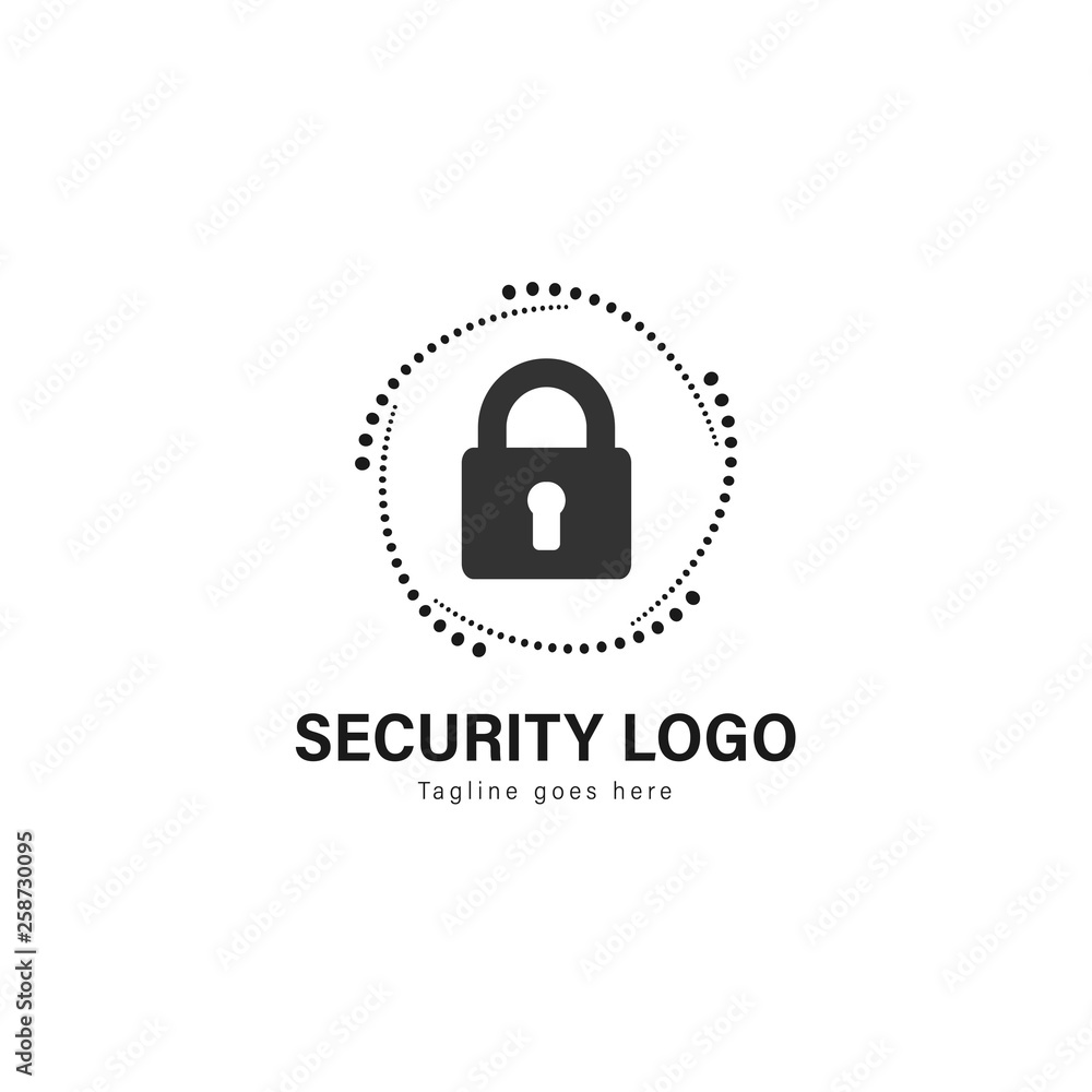 Security logo template design. Security logo with modern frame vector design Security logo template design. Security logo with modern frame vector design