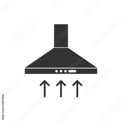 Exhaust hood icon. Vector illustration, flat design.