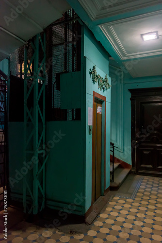 :Interior of the main staircase of a residential building on Kolokolnaya street in St. Petersburg photo