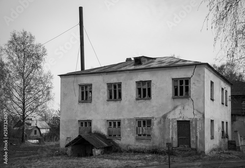 Fototapeta Naklejka Na Ścianę i Meble -  Old house of russian town, walls, doors, windows, roofs...