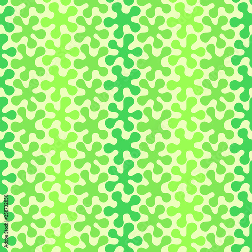 Seamless pattern with gradient colored abstract flowers on a light background. Can be printed and used as wrapping paper, wallpaper, textile, fabric, etc.