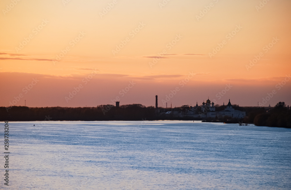 Beautiful sunset in the summer city Beautiful sunset in the summer city