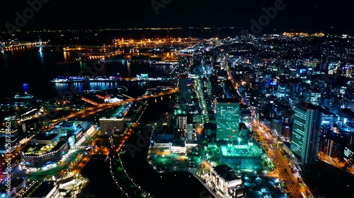 Wallpaper Mural 横浜空撮風・タイムラプス・夜景 Torontodigital.ca