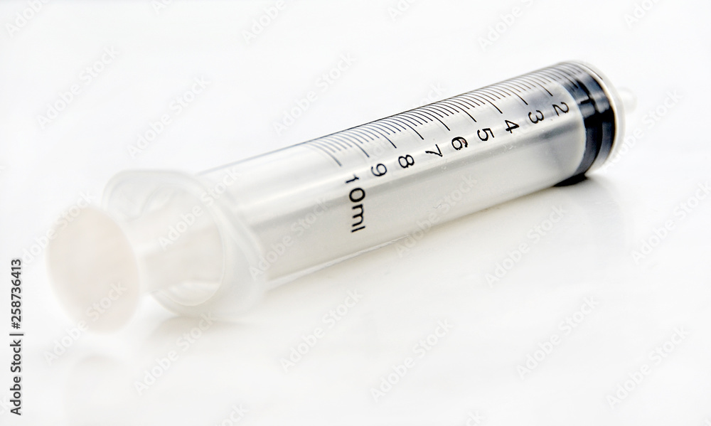 Disposable Syringe 10mL close up Disposable Syringe 10mL close up