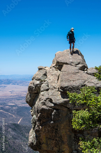 Sierra Vista/USA - 18 May 2013: Hiker on a rock