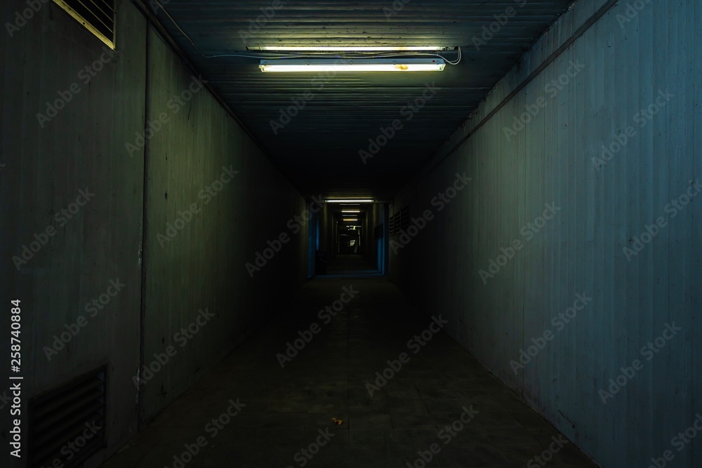 a small and dark tunnel
