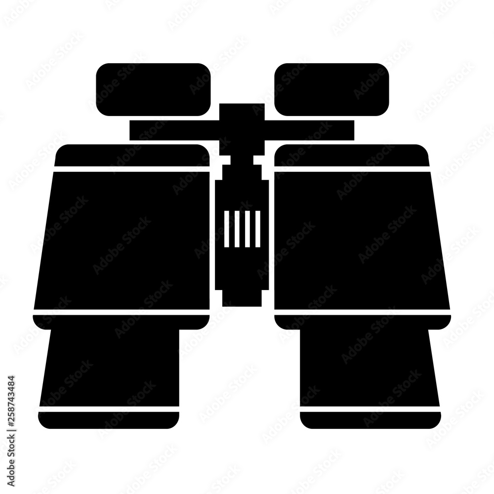 Binocular flat illustration on white Binocular flat illustration on white