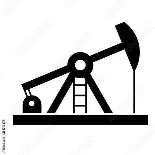 Oil derrick flat illustration on white