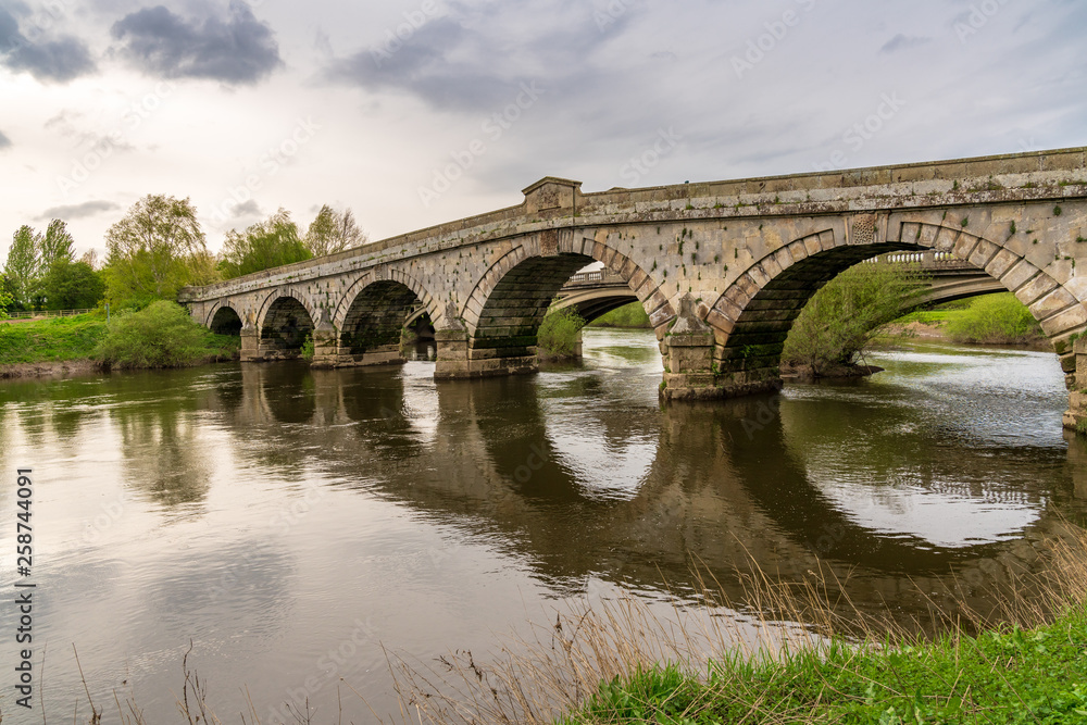 Atcham Bridge over the River Severn in Atcham, near Shrewsbury, Shropshire, England, UK