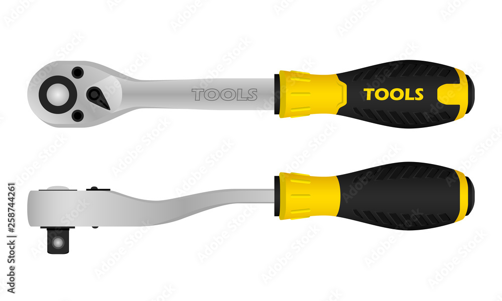 realistic vector tool. ratchet key realistic vector tool. ratchet key