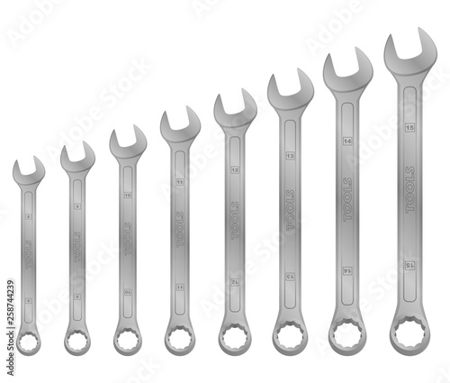 realistic vector tool. wrench set