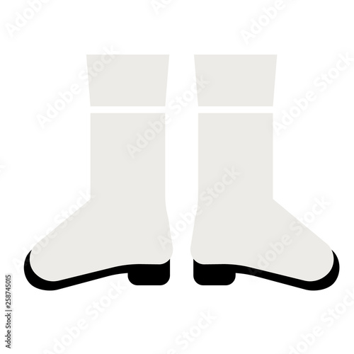 White boots flat illustration on white