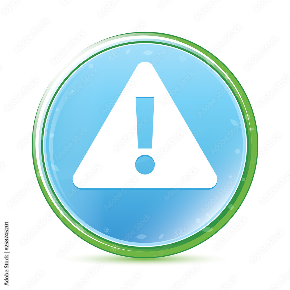 Alert icon natural aqua cyan blue round button Alert icon natural aqua cyan blue round button