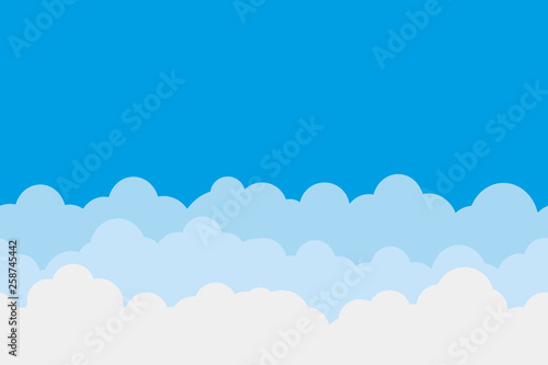Sky with clouds seamless pattern. Vector.