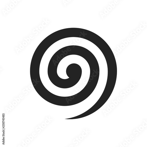 Black spiral illustration. Vector. Isolated.