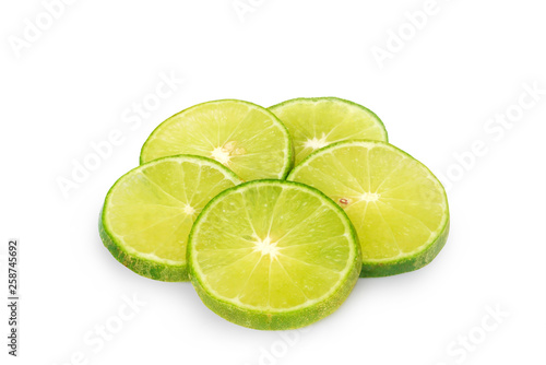 Thai lemon on a white background.Help to cure vomiting Wind, dizziness, drunkenness.With Clipping Path.