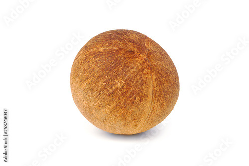 Dried coconut on white background.with clipping path.