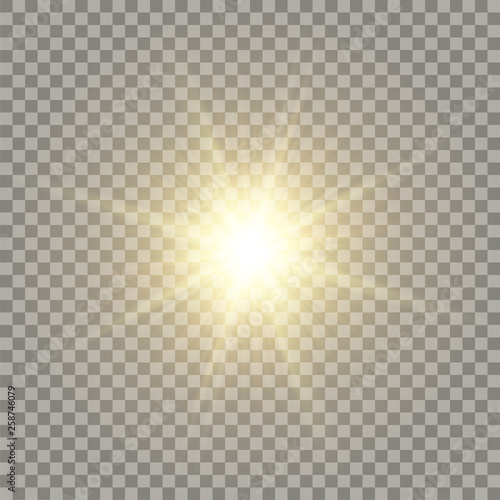 Yellow realistic sun