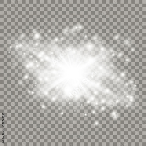 White star explosion with particles