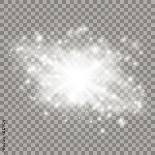 White star explosion with particles