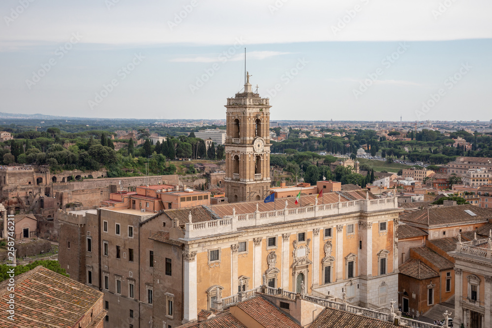 Panoramic view of Palazzo Senatorio and city Rome