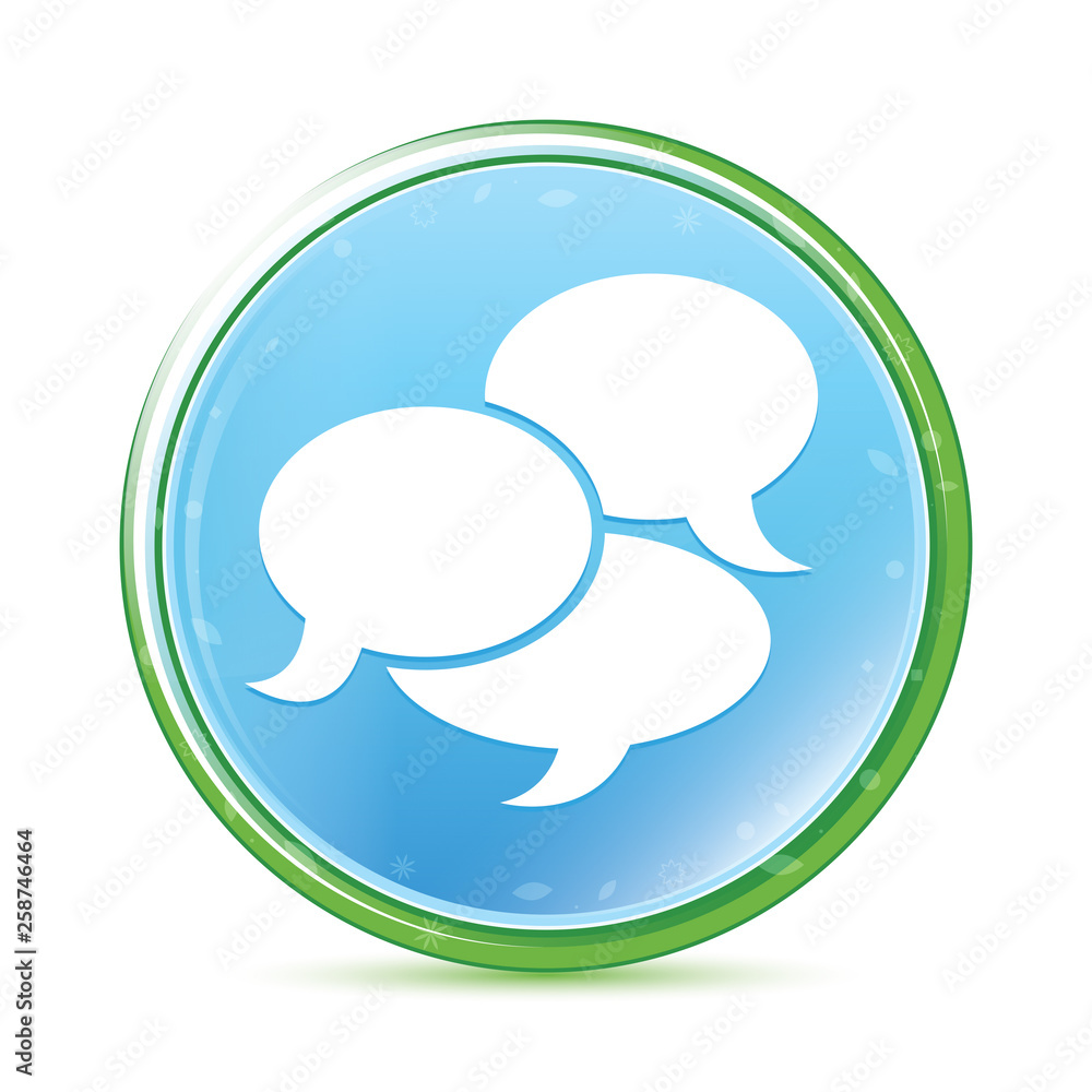 Conversation icon natural aqua cyan blue round button Conversation icon natural aqua cyan blue round button