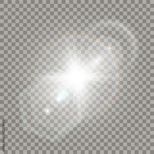 White star explosion with flare effect