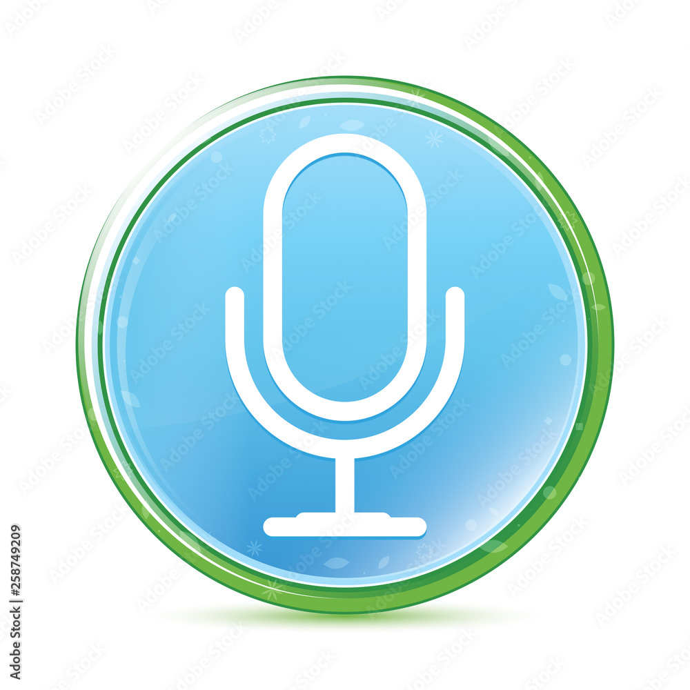 Microphone icon natural aqua cyan blue round button Microphone icon natural aqua cyan blue round button