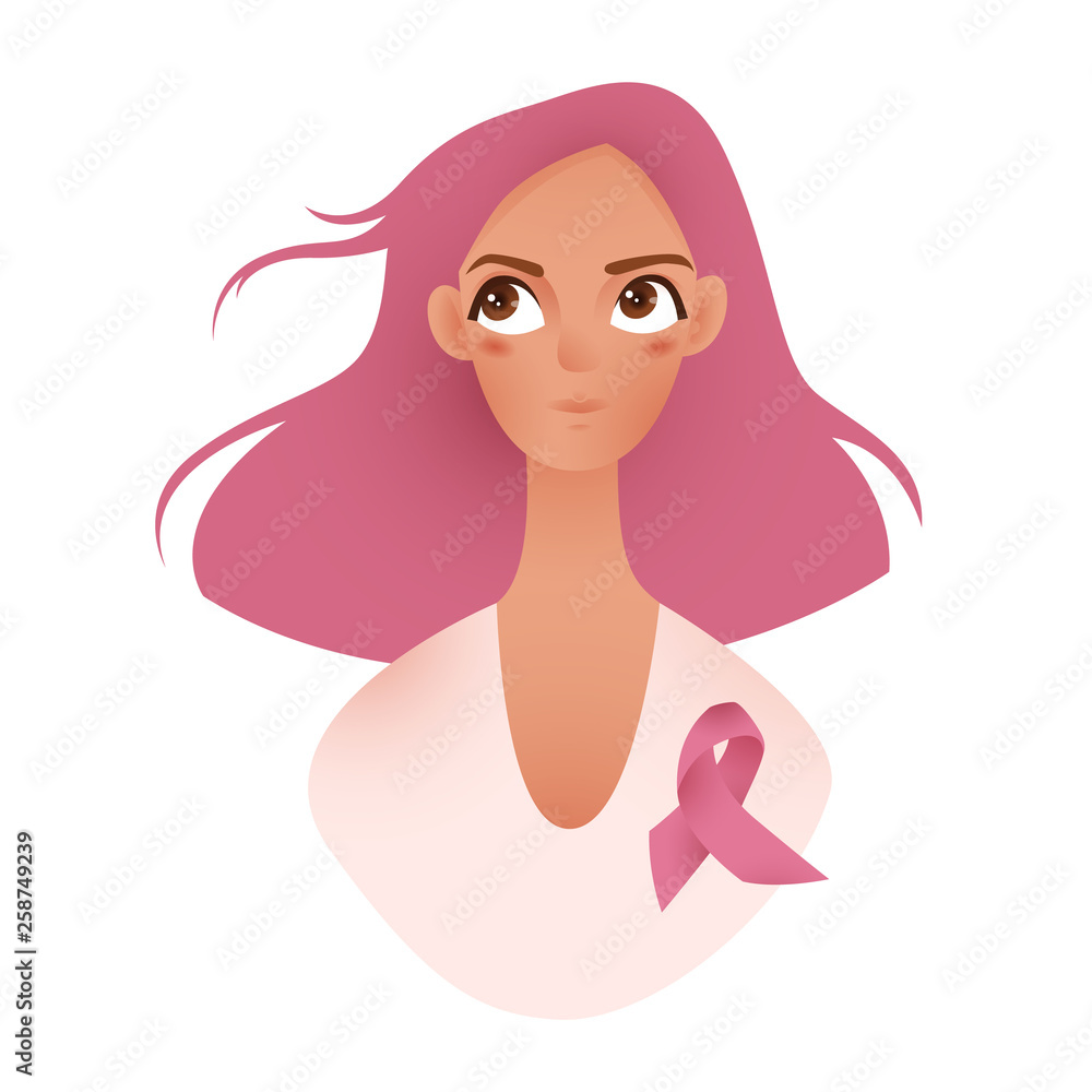 Stop Breast Cancer Awareness Banner With Pink Ribbon Stop Breast Cancer Awareness Banner With Pink Ribbon
