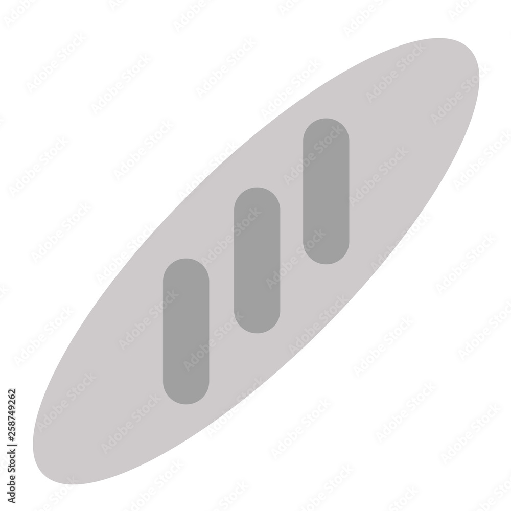 White bread flat illustration on white White bread flat illustration on white