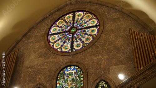 Church stained glass prayer