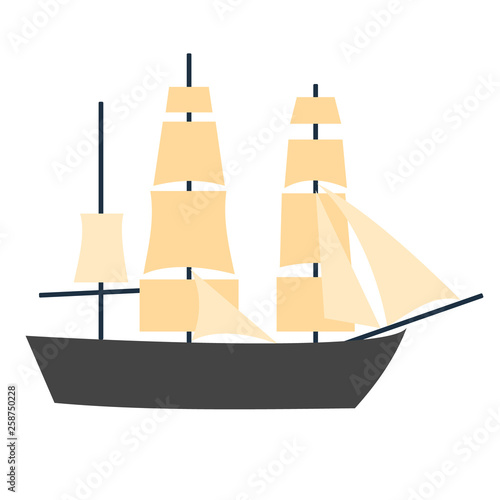 Ship flat illustration on white