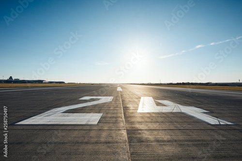 Surface level of airport runway photo