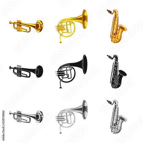 Isolated object of music and tune icon. Collection of music and tool vector icon for stock.