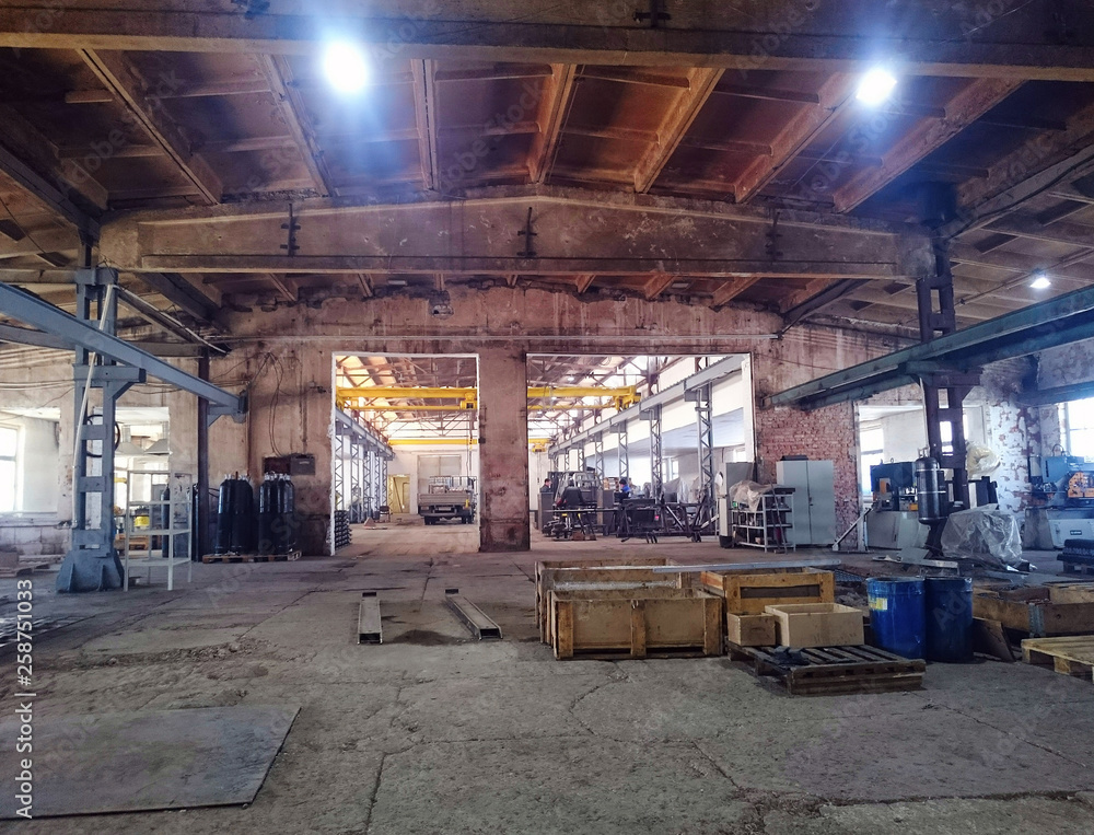 Factory shop. Orenburg, Russia - February, 02, 2019: The interior of the factory shop of an industrial enterprise
