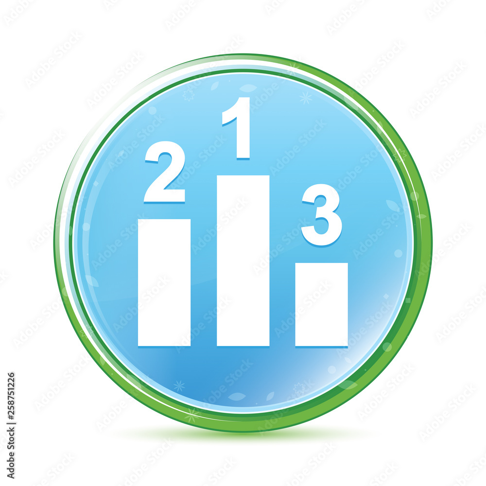 Fototapeta premium Podium icon natural aqua cyan blue round button