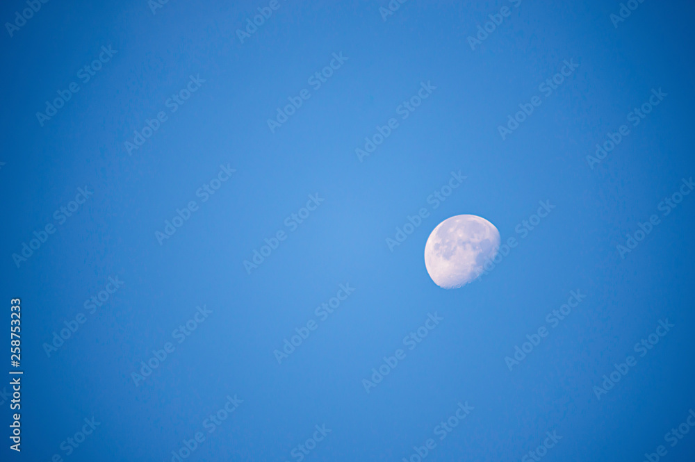 Moon in daylight On the bright sky. Moon in daylight On the bright sky.