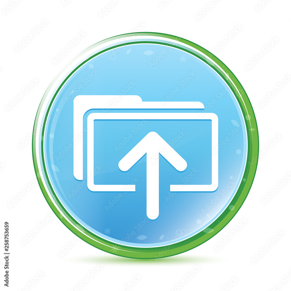 Upload files icon natural aqua cyan blue round button Upload files icon natural aqua cyan blue round button