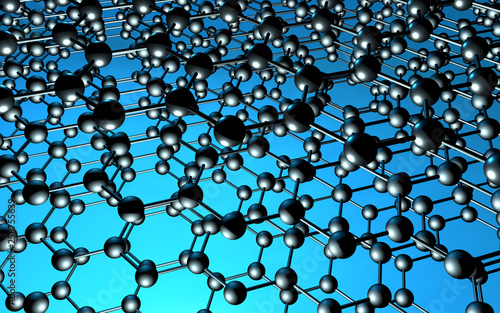 Carbon grid: graphene atomic structure for nanotechnology background photo