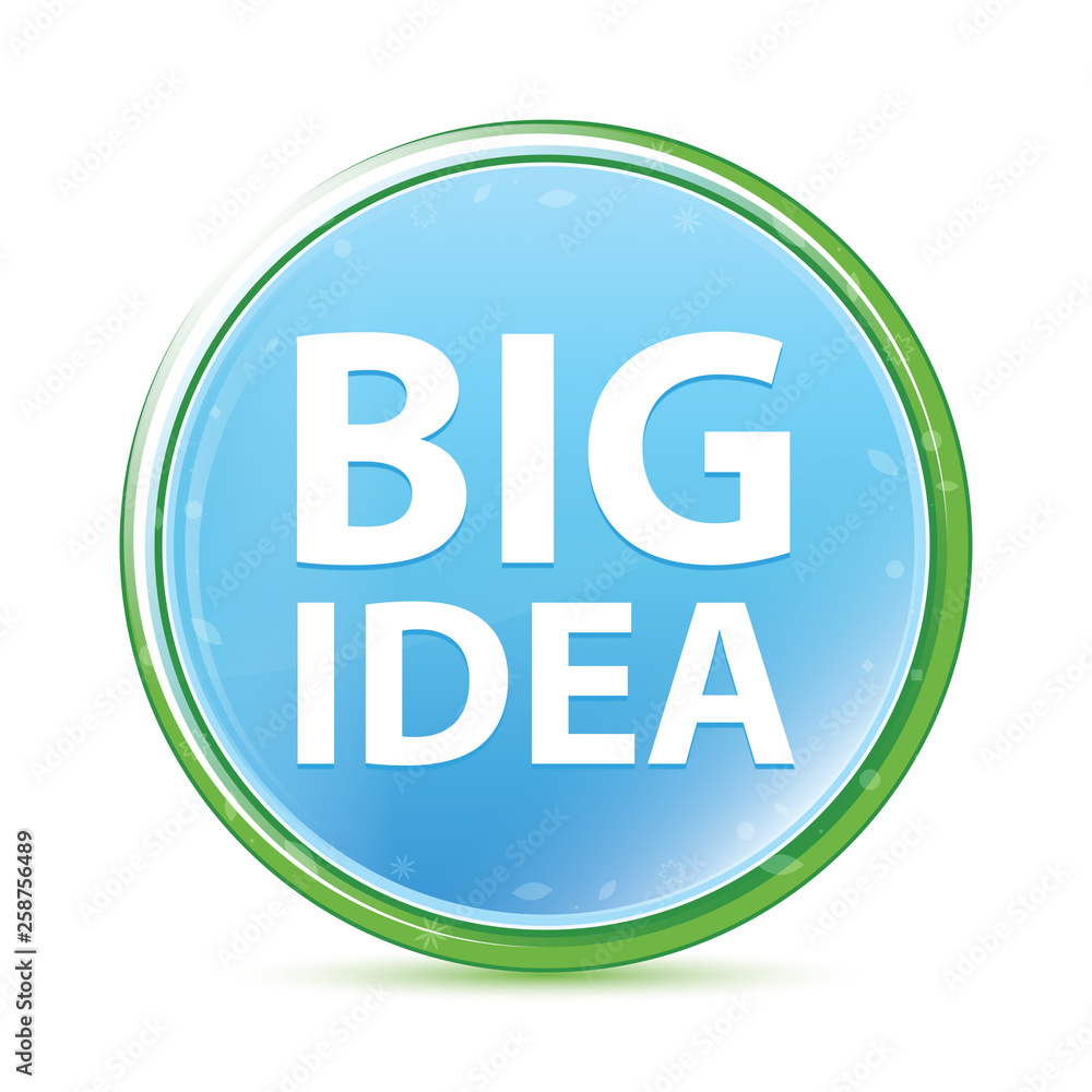Big Idea natural aqua cyan blue round button Big Idea natural aqua cyan blue round button