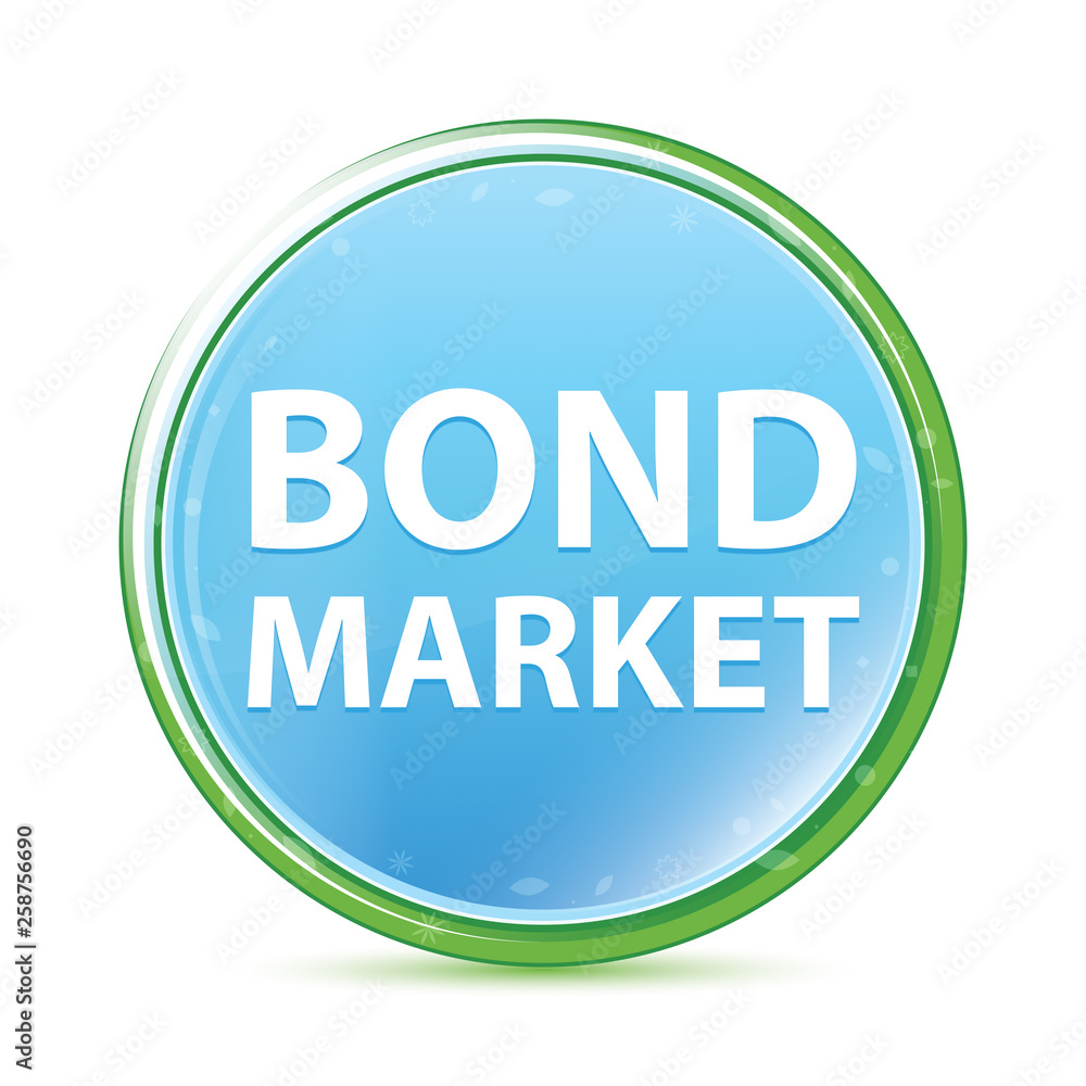Bond Market natural aqua cyan blue round button Bond Market natural aqua cyan blue round button
