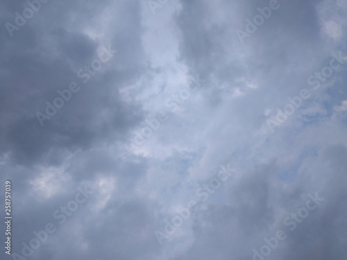 White soft cloud texture on blue sky background © At My Hat