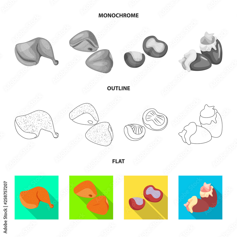 Fototapeta premium Vector design of product and poultry icon. Collection of product and agriculture vector icon for stock.